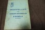 Zündapp R151 Bella 1955 scooter roller ersatzteil liste, Motoren, Ophalen of Verzenden, Overige merken