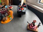 Playmobil grote set piraten o.a blauw schip, huis en eiland, Ophalen of Verzenden, Zo goed als nieuw