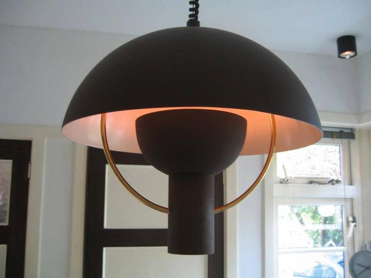 Dijkstra hanglamp Mushroom Dutch Design Space Age 1969, Huis en Inrichting, Lampen | Hanglampen, 75 cm of meer, Metaal, Ophalen of Verzenden