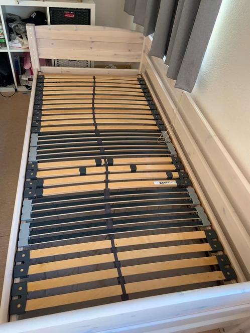 Hout bed 100/200 met nieuw latten bodem 90/200, Huis en Inrichting, Slaapkamer | Matrassen en Bedbodems, Gebruikt, Bedbodem, 100 cm
