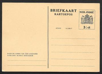 Ned. Indië briefkaart 71. Zegel Nederlands wapen 3½ cent. beschikbaar voor biedingen