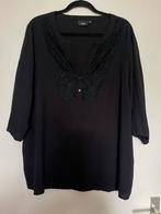 Zizzi zwarte blouse met kanten inzetten maat 48 / 50, Ophalen of Verzenden, Zo goed als nieuw, Zwart, Blouse of Tuniek