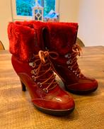 Bordeaux rode enkel laarsjes hoge hak, maat 39, Lage of Enkellaarzen, Ophalen of Verzenden, Zo goed als nieuw, Rood
