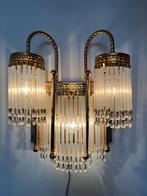 Vintage art deco stijl wandlamp opaline staafjes Italiaans, Huis en Inrichting, Lampen | Wandlampen, Ophalen of Verzenden