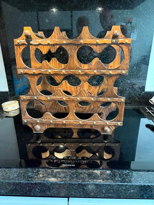 Houten Wijnrek - 9 Flessen, Huis en Inrichting, Woonaccessoires | Wijnrekken, Gebruikt, Minder dan 50 cm, Hout, 5 tot 15 flessen