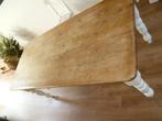 oud grenen eettafel met wit poten maat 200x90x80 cm, Ophalen, Gebruikt, 200 cm of meer, 50 tot 100 cm