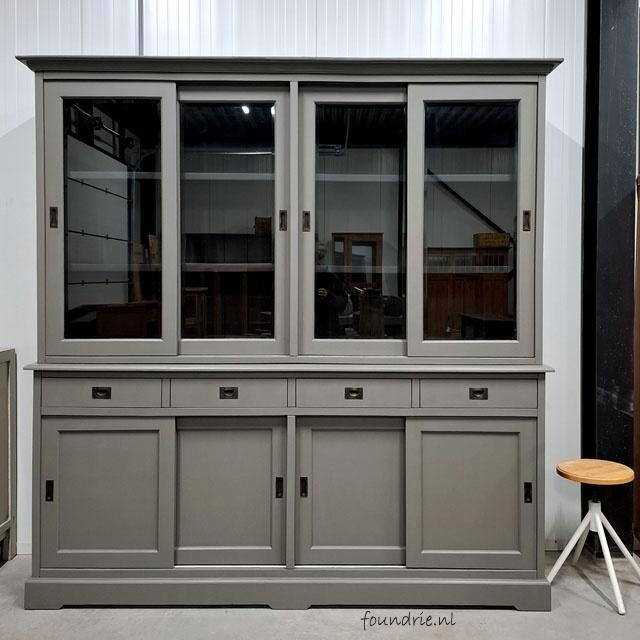 Grote Stijlvolle Buffetkast – Kleisteen Mat – Zwarte, Huis en Inrichting, Kasten | Buffetkasten, Nieuw, 200 cm of meer, 200 cm of meer