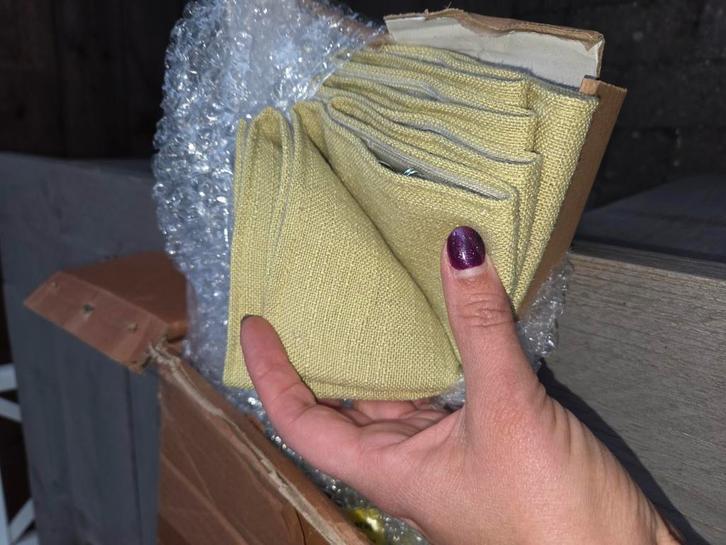 Tuiss Raamdecoratie Wave gordijnen gouden appel linnen, Huis en Inrichting, Stoffering | Gordijnen en Lamellen, Nieuw, 200 cm of meer