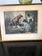 Antieke  lieflijke ets  gravure, Ophalen of Verzenden