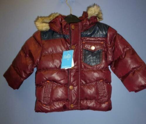 Feetje bordeaux rood winter jasje nieuw!! capuchon 74 29156, Kinderen en Baby's, Babykleding | Maat 74, Nieuw, Jongetje of Meisje