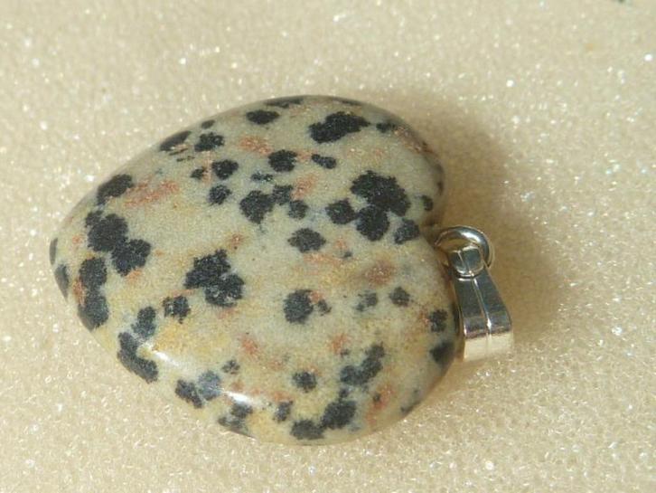 Hanger hartje Dalmatier jaspis, Sieraden, Tassen en Uiterlijk, Kettinghangers, Nieuw, Steen of Mineraal, Overige kleuren, Hart