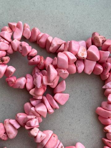 Watermeloen Roze Kralen - Chips Steen 7-10mm - 50 stuks beschikbaar voor biedingen