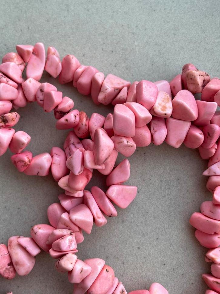 Watermeloen Roze Kralen - Chips Steen 7-10mm - 50 stuks, Hobby en Vrije tijd, Kralen en Sieraden maken, Nieuw, Kraal, Verzenden