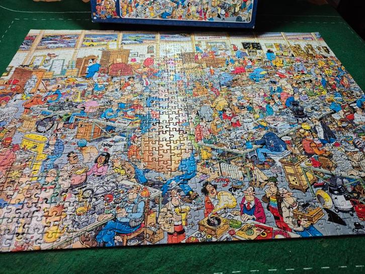 Jan van haasteren de vlooienmarkt, Hobby en Vrije tijd, Denksport en Puzzels, Zo goed als nieuw, 500 t/m 1500 stukjes, Ophalen of Verzenden
