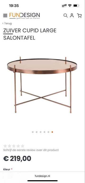 Set van drie! Zuiver Cupid XXL Bijzettafel Koper beschikbaar voor biedingen