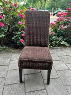 Stoelen van gevlochten riet 4x, Ophalen, Bruin, Riet of Rotan, Zo goed als nieuw