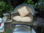 2  kunststof rieten stoeltjes, Tuin en Terras, Ophalen, Gebruikt, Kunststof