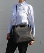 ZGAN leren zwarte handtas van Myomy, Ophalen of Verzenden, Zo goed als nieuw, Zwart, Handtas