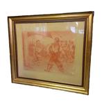 Rode Krijt Tekening Piraten gedateerd 1939, Antiek en Kunst, Ophalen