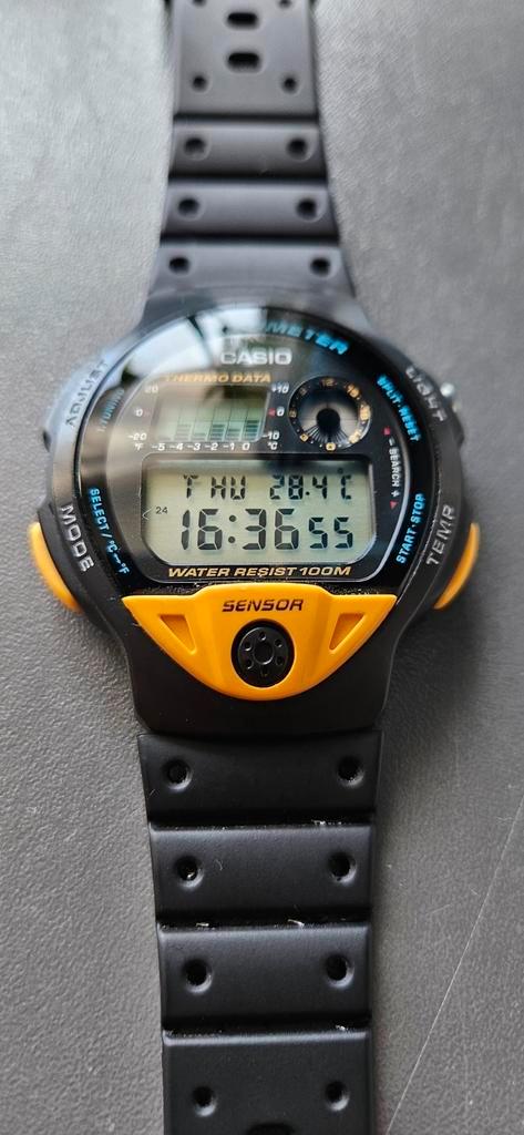 Casio TS 200 type 987 COLLECTORS ITEM Temperatuur sensor., Sieraden, Tassen en Uiterlijk, Horloges | Heren, Zo goed als nieuw