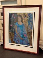 Schilderij Quan Sun pink rose (98/350), Antiek en Kunst, Kunst | Schilderijen | Klassiek, Ophalen