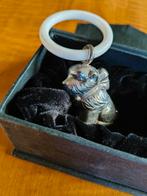 Zilveren rammelaar met ring in doosje, Antiek en Kunst, Ophalen of Verzenden, Zilver
