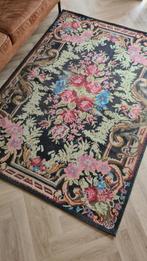 Zgan vloerkleed / tapijt, boho gobelin bloemen zwart kleuren, Huis en Inrichting, 200 cm of meer, 150 tot 200 cm, Rechthoekig