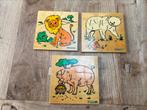 Educo schoolmateriaal houten puzzel varken/ijsbeer/leeuw los, Ophalen of Verzenden, Minder dan 10 stukjes, Zo goed als nieuw, Van hout