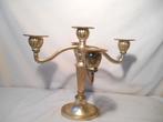 Oude zilverkleurige 4-arms kandelaar, Huis en Inrichting, Woonaccessoires | Kandelaars en Kaarsen, Gebruikt, Ophalen of Verzenden