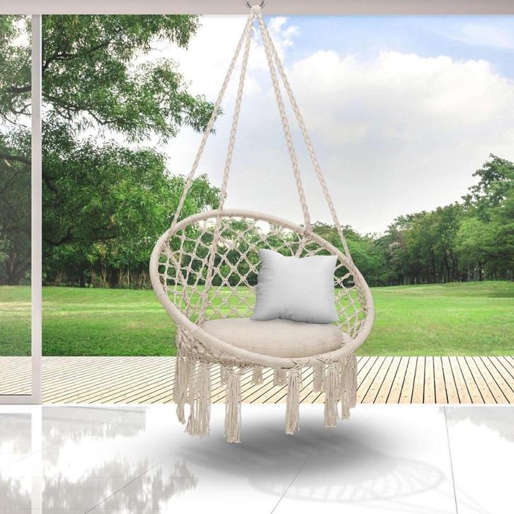 Tillvex- hangstoel - creme - hangmat NIEUW IN DOOS !!, Huis en Inrichting, Stoelen, Nieuw, Eén, Ophalen of Verzenden