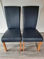 Eetkamerstoelen, 2 stuks (set), grijs lederlook, Huis en Inrichting, Ophalen, Overige materialen, Twee, Lederlook