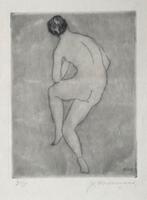 J. W. Havermans droge naald "Staand Naakt", genummerd 5/25, Antiek en Kunst, Kunst | Etsen en Gravures, Ophalen