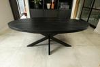 Nieuwe mooie zwarte ovale eettafels mangohout. 160 t/m 240cm, Vijf personen of meer, Metaal, Ovaal, Nieuw
