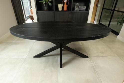 Nieuwe mooie zwarte ovale eettafels mangohout. 160 t/m 240cm, Huis en Inrichting, Tafels | Eettafels, Nieuw, 50 tot 100 cm, 200 cm of meer