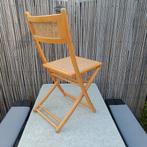3x Vintage klapstoel rotan webbing hout, Gebruikt, Rotan, Ophalen of Verzenden, Nvt