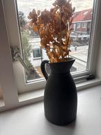 Donkergroene vaas (met droogbloemen), Ophalen, 50 tot 75 cm, Aardewerk of Porselein, Zo goed als nieuw