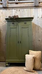 Mos groene Biedermeier meidenkast/ kledingkast /voorraadkast, Zo goed als nieuw, Minder dan 100 cm, 25 tot 50 cm, 50 tot 100 cm