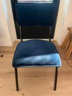 Eetkamerstoel velvet blauw stof, Ophalen, Blauw, Zo goed als nieuw, Eén