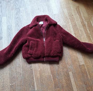 Bershka Winterjas - red/bordeauxrood maat S beschikbaar voor biedingen