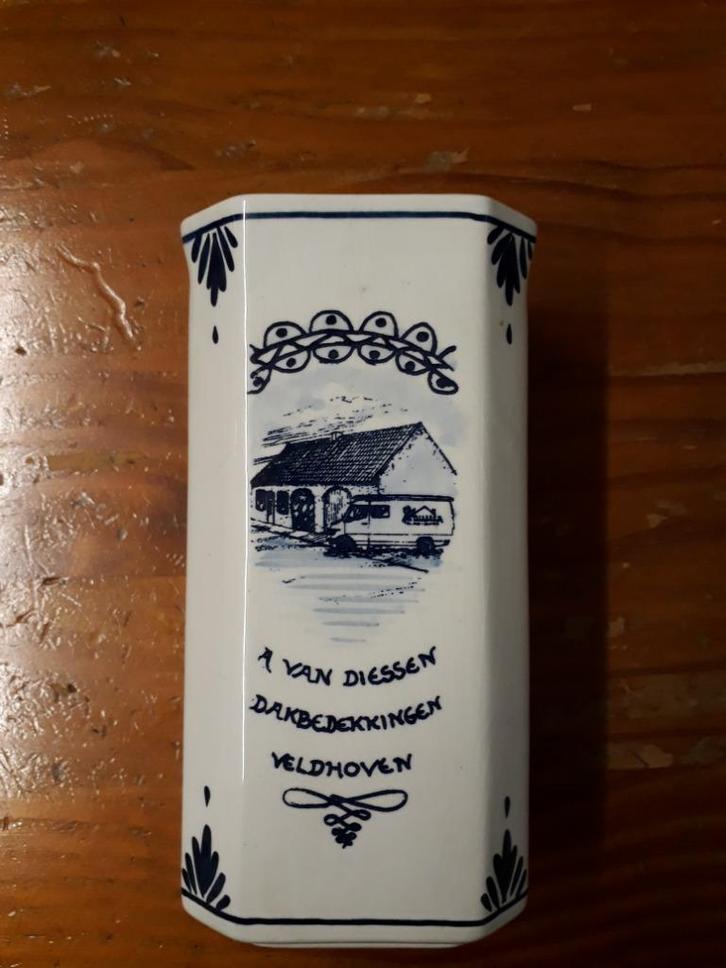 Delfts blauwe vaas van diessen dakbedekking Veldhoven, Antiek en Kunst, Antiek | Vazen, Ophalen of Verzenden