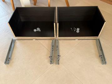 Ikea Besta 2x lade zwartbruin 60x25x40 inclusief geleiders