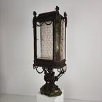 Louis XIV-stijl vitrinekast zink & groen marmer, ca. 1900, Antiek en Kunst, Ophalen