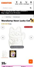 Neon Wandlamp Lucky Kat - Nieuw in verpakking!, Huis en Inrichting, Lampen | Wandlampen, Ophalen of Verzenden, Nieuw, Kunststof