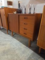 Vintage Deense sideboard kastje teak Mid-Century, Huis en Inrichting, Kasten | Dressoirs, Ophalen, Gebruikt, 50 tot 100 cm, X