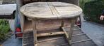 Teak tuintafel met 5 stoelen (1,20 m), Tuin en Terras, Ophalen, Gebruikt, Rechthoekig, Teakhout