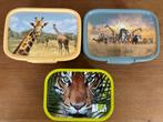 Lunchbox kind 3x broodtrommel dieren Mepal en Curver, Huis en Inrichting, Keuken | Tupperware, Ophalen of Verzenden, Zo goed als nieuw