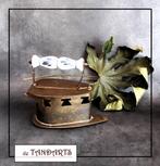 Koperen strijkijzer met handvat van aardewerk, 16 cm, Ophalen of Verzenden