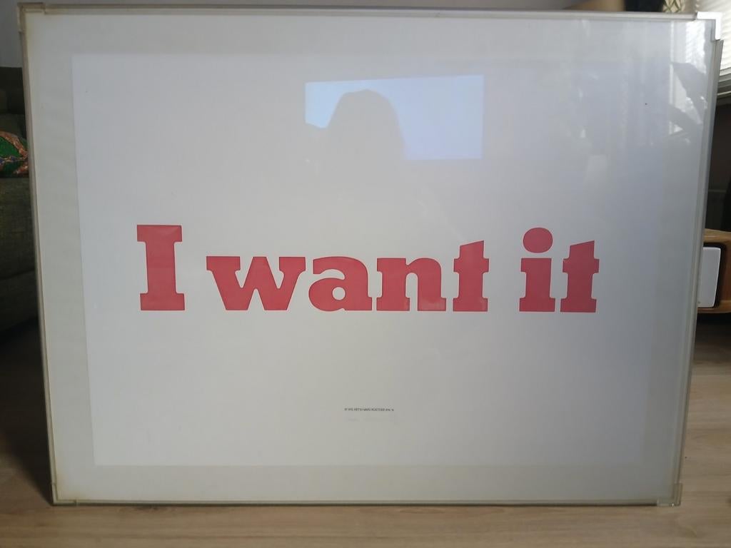 Gesigneerde zeefdruk Hans Koetsier - "I want it", Antiek en Kunst, Ophalen