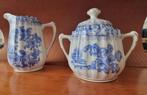 Rosslau China Blau, fraaie suikerpot en melkkan, Verzenden