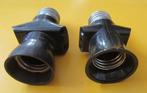 Twee bakelieten lamphouders met dubbel stopcontact (vintage), Antiek en Kunst, Ophalen of Verzenden